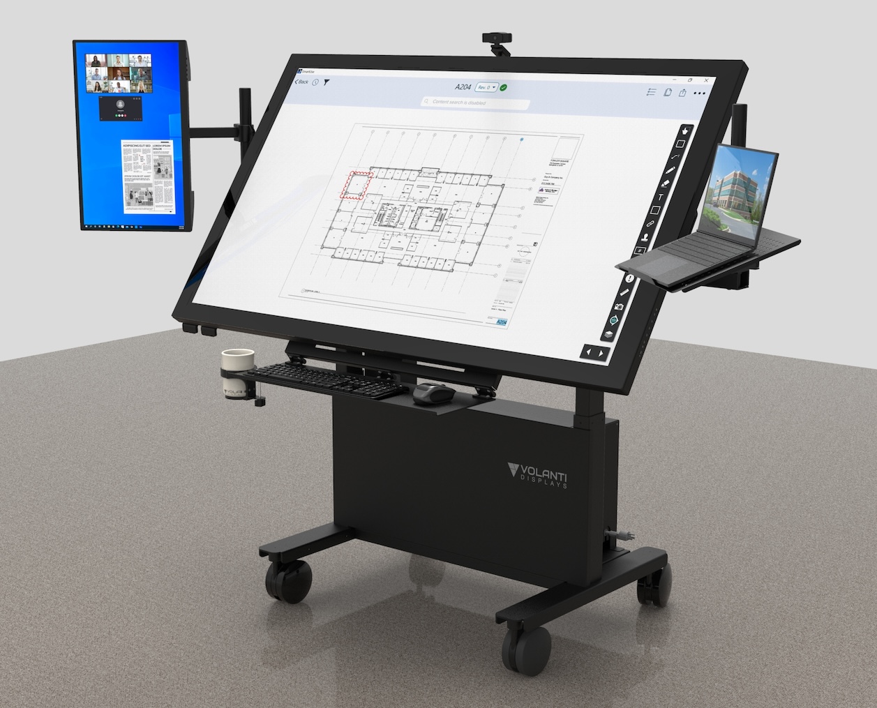 lift and tilt plan review touch table